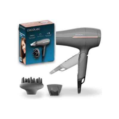 Cecotec Hair dryer  |  IoniCare Power&Go Heaven  |  2000 W  |  Number of temperature settings 2  |  Ionic function  |  Diffuser nozzle  |  Grey