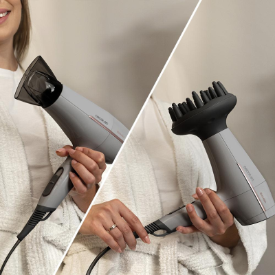 Cecotec Hair dryer  |  IoniCare Power&Go Heaven  |  2000 W  |  Number of temperature settings 2  |  Ionic function  |  Diffuser nozzle  |  Grey