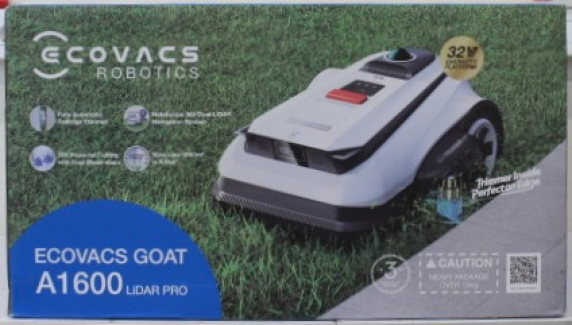 IZPĀRDOŠANA.  |  Ecovacs Zāles Pļāvējs  |  GOAT A1600 LiDAR PRO  |  3000 Ah  |  Balts  |  BOJĀTA IEPAKOJUMS