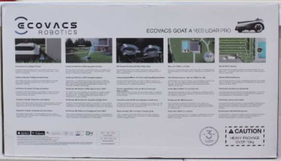 IZPĀRDOŠANA.  |  Ecovacs Zāles Pļāvējs  |  GOAT A1600 LiDAR PRO  |  3000 Ah  |  Balts  |  BOJĀTA IEPAKOJUMS