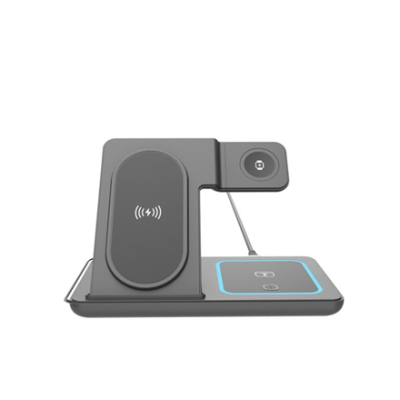 Gembird TA-WPC31A-01-BK 3-in-1 foldable wireless charger stand, 15 W, Apple watch, black  |  Gembird