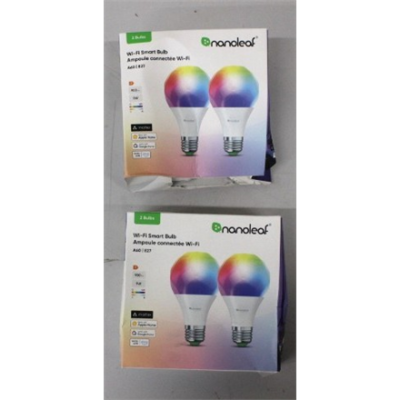 IZPĀRDOŠANA. Nanoleaf Essentials Smart A60 Bulb E27 Matter WiFi 9W 900Lm RGBCW 2700-6500K, 2pcs pack  |  Nanoleaf Essentials Smart A60 Bulb Matter WiFi 900Lm 2700-6500K, 2pcs pack  |  E27  |  9 W  |  RGBCW  |  DAMAGED PACKAGING