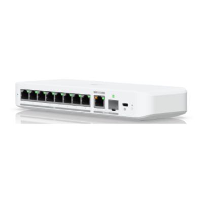 Ubiquiti Flex 2.5G  |  Flexible, 8-port 2.5 GbE switch  |  Desktop  |  Managed  |  10 Gbps (RJ-45) ports quantity 1  |  SFP+ ports quantity 1