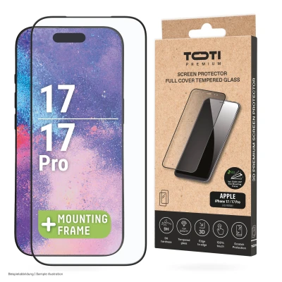 PREMIUM TEMPERED screen protector glass 3D full cover for Apple iPhone 17 / 16 Pro