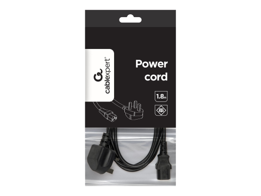 Gembird PC-187 UK Power Cord  |  IEC C13  |  5 A  |  1.8 m (6 ft)