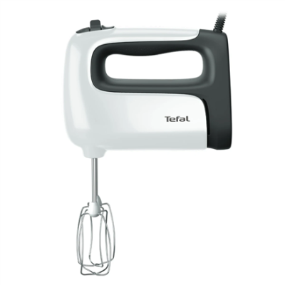 TEFAL  |  Hand mixer  |  HT460138 Prep'Mix  |  500 W  |  Hand Mixer  |  Number of speeds 5  |  Turbo mode  |  White / Grey