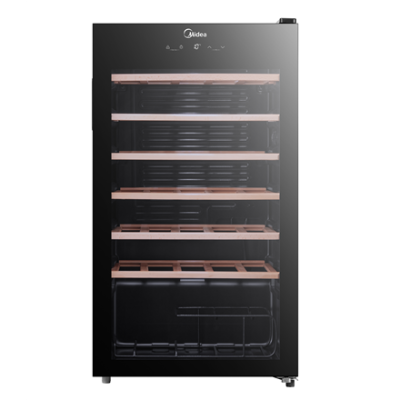 Midea Wine Cooler  |  MDRW150FGG22W  |  Energy efficiency class Class G  |  Free standing  |  Bottles capacity 34  |  Black