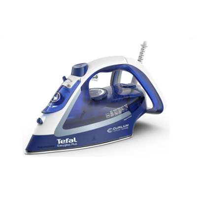 TEFAL  |  FV5735E0 Easygliss Plus  |  Steam Iron  |  2500 W  |  Water tank capacity 270 ml  |  Continuous steam 45 g / min  |  Steam boost performance 220 g / min  |  Blue / White