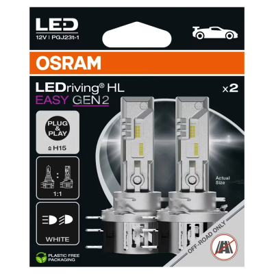 LED bulbs H8 / H11 / H16, 23 / 4 W, 6500K, 1250 / 250 lm, LEDriving HL EASY GEN 2