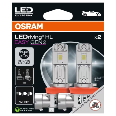 LED bulbs H8 / H11 / H16, 26W, 6500K, 2000 lm, LEDriving HL EASY GEN 2