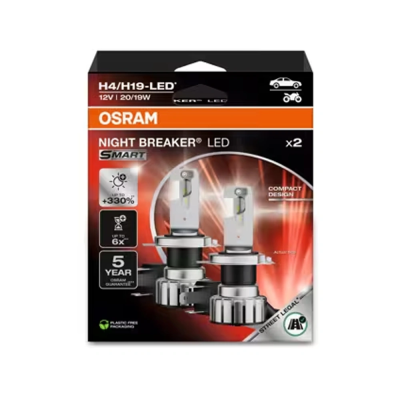 LED bulbs H4 / H19, 20W, 12V, 6500K, NIGHT BREAKER LED SMART