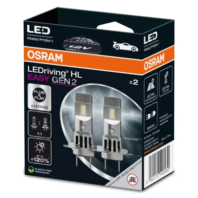 LED bulbs H7 / H18, 16W, 6500K, 2000Lm, LEDriving HL EASY GEN 2