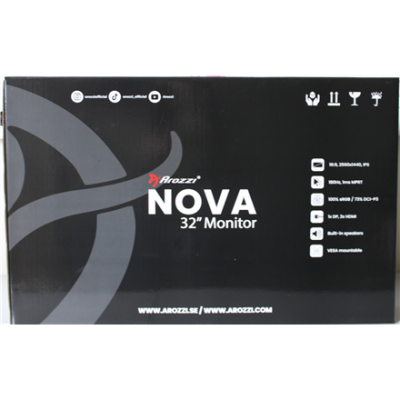 РАСПРОДАЖА. Arozzi Nova 32" IPS, 180Hz, Computer Monitor - Black  |  Arozzi  |  Nova  |  32 "  |  IPS  |  QHD  |  16:9  |  180 Hz  |  1 ms  |  2560 x 1440 pixels  |  300 cd / m²  |  HDMI ports quantity 2  |  Black  |  Warranty 24 month(s)  |  DAMAGED INNE