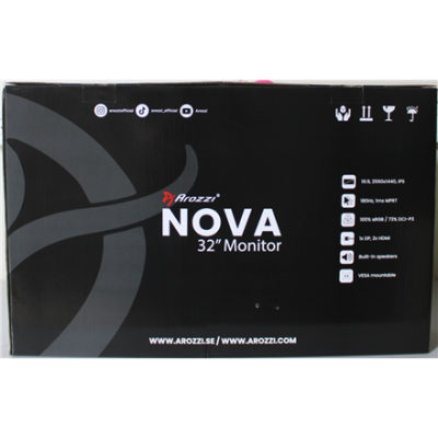 РАСПРОДАЖА. Arozzi Nova 32" IPS, 180Hz, Computer Monitor - Black  |  Arozzi  |  Nova  |  32 "  |  IPS  |  QHD  |  16:9  |  180 Hz  |  1 ms  |  2560 x 1440 pixels  |  300 cd / m²  |  HDMI ports quantity 2  |  Black  |  Warranty 24 month(s)  |  DEMO