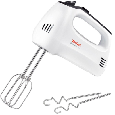 TEFAL Hand mixer  |  HT3101 QuickMix  |  Hand Mixer  |  300 W  |  Number of speeds 5  |  Turbo mode  |  White