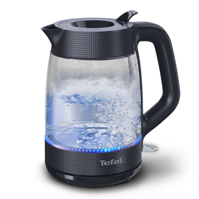 TEFAL Kettle  |  KO2G08E0  |  2000 W  |  Electric  |  1.7 L  |  Heat-resistant glass  |  360° rotational base  |  Black / Transparent