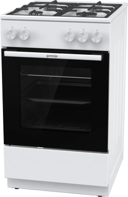 Gorenje GG5A10WFFM  |  Cooker  |  Hob type Gas  |  Oven type Gas  |  White  |  Width 50 cm  |  Grilling  |  Depth 59.4 cm  |  70 L