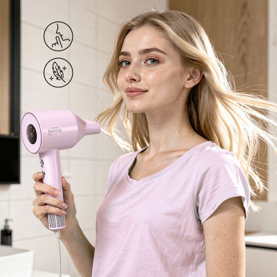ETA Hair dryer  |  Fenitē Pastels ETA831990000  |  1600 W  |  Number of temperature settings 3  |  Ionic function  |  Light Pink  |  Diffuser nozzle