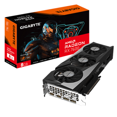 Gigabyte Radeon RX 7600 GAMING OC 8G  |  AMD  |  8 ГБ  |  Radeon RX 7600  |  GDDR6  |  Количество HDMI портов 2  |  PCI-E 4.0