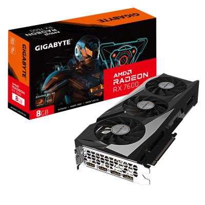 Gigabyte Radeon RX 7600 GAMING OC 8G  |  AMD  |  8 ГБ  |  Radeon RX 7600  |  GDDR6  |  Количество HDMI портов 2  |  PCI-E 4.0