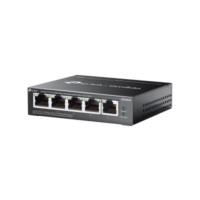 TP-LINK  |  Omada 5-Port Gigabit Easy Managed Switch with 4-Port PoE+  |  ES205GP  |  Desktop / Wall mountable