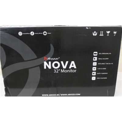 РАСПРОДАЖА. Arozzi Nova 32" IPS, 180Hz, Computer Monitor - Purple  |  РАСПРОДАЖА. Nova  |  32 "  |  IPS  |  QHD  |  16:9  |  180 Hz  |  1 ms  |  2560 x 1440 pixels  |  300 cd / m²  |  HDMI ports quantity 2  |  Purple  |  Warranty 24 month(s)  |  DAMAGED P