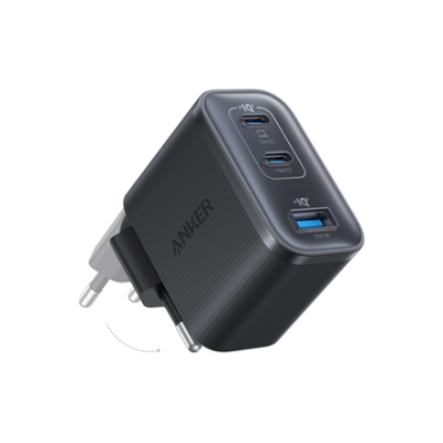 Anker Nano Зарядное устройство 70W, 3 порта, Черный  |  2 x 24 pin USB-C, 4 pin USB Type A