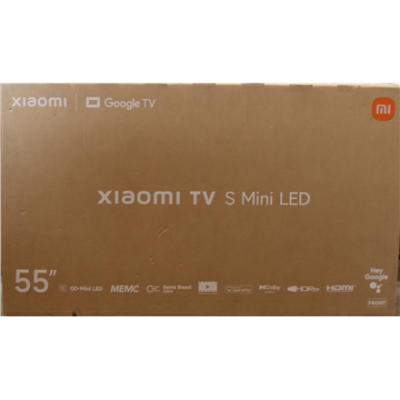 SALE OUT. Xiaomi TV S Mini LED 55 2026  |  SALE OUT. Xiaomi S Mini LED 2026  |  55  |  Smart TV  |  Google TV  |  4K UHD  |  Dark Grey  |  DAMAGED PACKAGING, SCRATCHED BODY (BACK, LEFT SIDE)