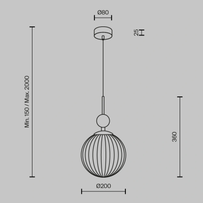 Pendant light TAVO, excl. 1xE27, max 10W, IP20