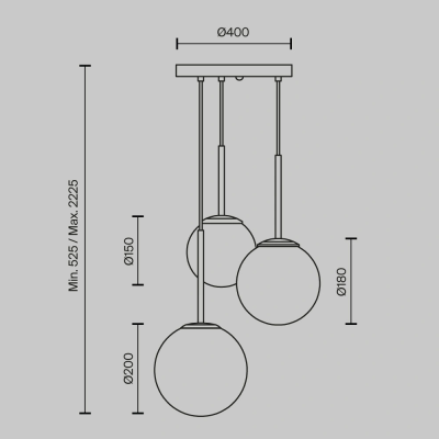 Pendant light BASIC, 3 x E14, max 40W, IP20