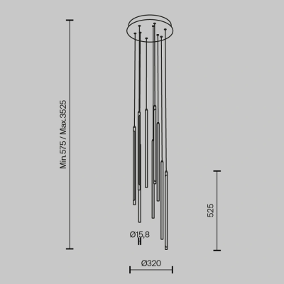 Pendant light LIGHT STICK, 46W, 3000K, 3350Lm, IP20