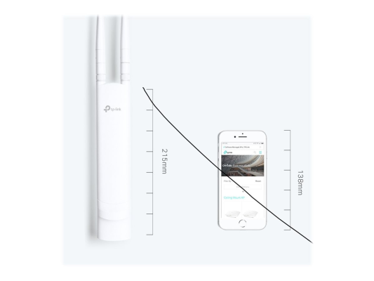 TP-LINK N300 Wireless N Outdoor Access Point EAP110 802.11n 2.4 GHz 300 Mbit / s Ethernet LAN (RJ-45) ports 1 MU-MiMO Yes PoE in Antenna type 2xExternal