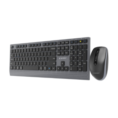 Gembird KBS-WPS-02 Dual-mode slim wireless desktop set, 2.4G+BT, US layout  |  Gembird