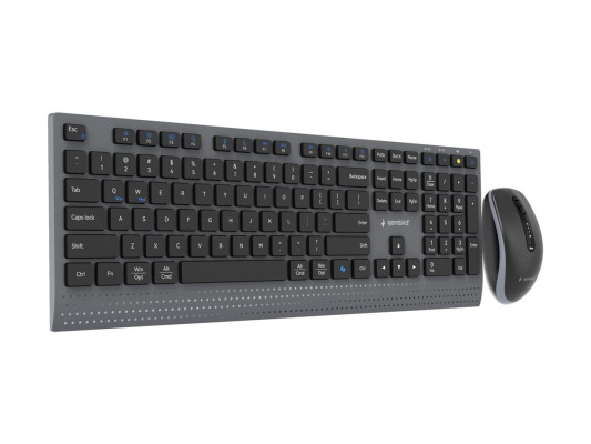 Gembird KBS-WPS-02 Dual-mode slim wireless desktop set, 2.4G+BT, US layout  |  Gembird