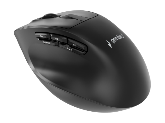 Gembird MUSW3-9B-01 Triple-mode 9-button wireless ergonomic mouse, melns  |  Gembird