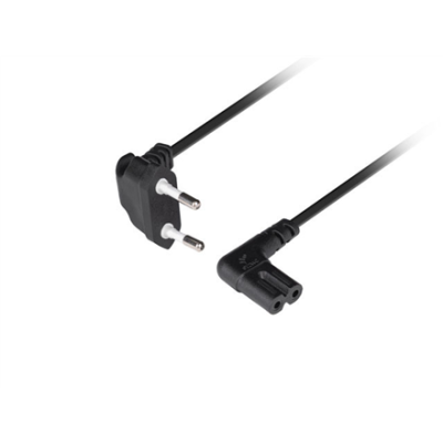 Lanberg CEE 7 / 16 to EC 320 C7 Euro (radio) power cord 1.8m angled VDE  |  CA-C7CA-12CC-0018-BK