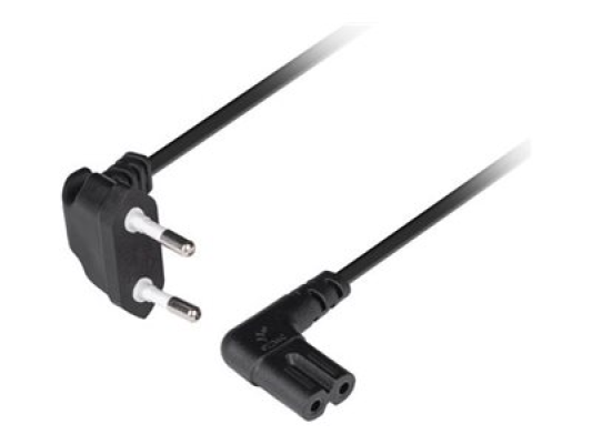 Lanberg CEE 7 / 16 to EC 320 C7 Euro (radio) power cord 1.8m angled VDE  |  CA-C7CA-12CC-0018-BK