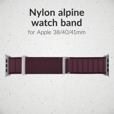 Mobilize Neilona Pulksteņa Josta - Alpu - Titāna Savienotājs - Apple 38 / 40 / 41mm - Bordo