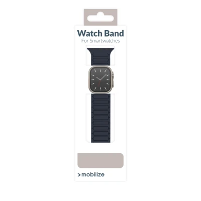 Mobilize Silicon Watch Band - Magnetic - for Apple 42 / 44 / 45 / 49mm - Blue