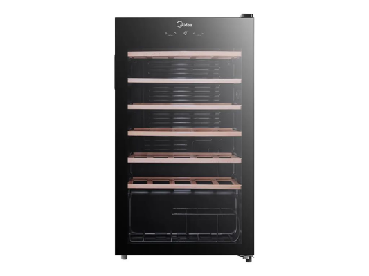 Midea Wine Cooler  |  MDRW150FGG22W  |  Energy efficiency class Class G  |  Free standing  |  Bottles capacity 34  |  Black