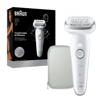 Braun Silk-épil 9 SES9-000 Epilator, Wet & Dry, White / Silver