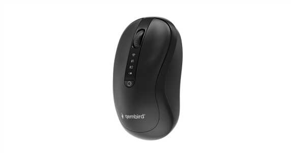 Gembird MUSW2-4B-01 Dual-mode 4-button wireless mouse, melns  |  Gembird