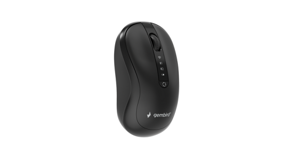 Gembird MUSW2-4B-01 Dual-mode 4-button wireless mouse, melns  |  Gembird