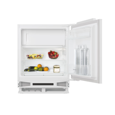 Candy Refrigerator  |  CM4SE68W  |  Energy efficiency class E  |  Built-in  |  Larder  |  Height 82.6 cm  |  Fridge net capacity 95 L  |  Freezer net capacity 16 L  |  40 dB  |  White