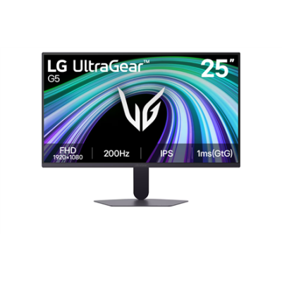 LG 25G523B-B UltraGear  |  25 "  |  IPS  |  FHD  |  16:9  |  200 Hz  |  1 ms  |  1920 x 1080 pixels  |  300 cd / m²  |  HDMI ports quantity 2