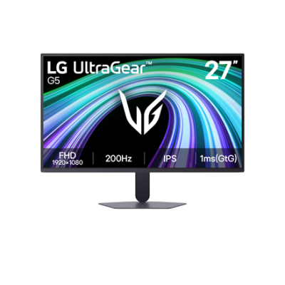 LG 27G523B-B UltraGear G5  |  27 "  |  IPS  |  FHD  |  16:9  |  200 Hz  |  1 ms  |  27 pixels  |  300 cd / m²  |  HDMI ports quantity 2