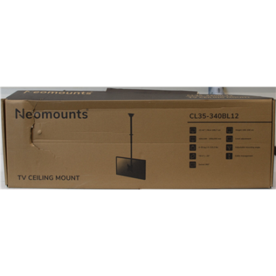 SALE OUT. Neomounts CL35-340BL12 Monitor / TV mount ceiling 1 screen - 23-42" - max 50 kg - VESA 100x100-200x200 - h 106-156 cm - black  |  Neomounts CL35-340BL12 Monitor / TV mount Ceiling  |  Adjustable Height, Rotate, Tilt, Swivel  |  23-42 "  |  Maxim