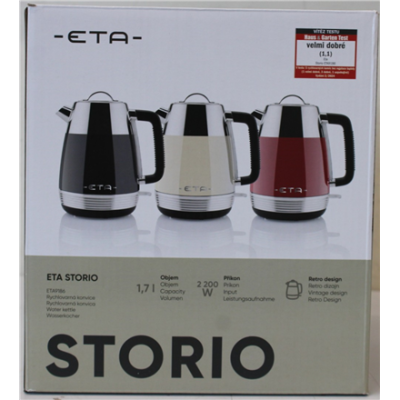 IZPĀRDOŠANA. ETA ETA918690040 Storio Tējkanna, Jauda 2150 W, Jauda 1.7 L, Nerūsējošais tērauds, Beigē  |  IZPĀRDOŠANA. ETA  |  Storio Tējkanna  |  ETA918690040  |  Standarta  |  2150 W  |  1.7 L  |  Nerūsējošais tērauds  |  360° rotējoša pamatne  |  Beigē