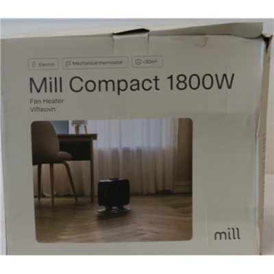 IZPĀRDOŠANA. Mill  |  Sildītājs  |  CUS1800MECBA  |  PTC Ventilators  |  1800 W  |  Piemērots telpām līdz 30 m²  |  Melns  |  BOJĀTA IEPACKA
