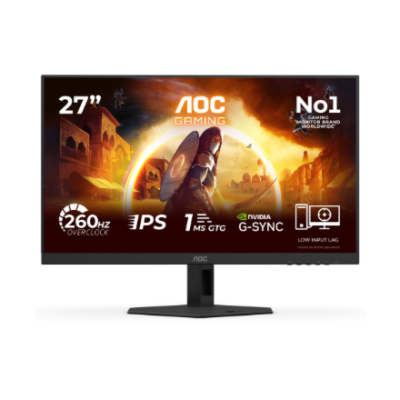 AOC 27G4ZRE  |  27 "  |  Быстрый IPS  |  FHD  |  16:9  |  260 Гц  |  1 мс  |  1920 x 1080 пикселей  |  300 кд / м²  |  Количество HDMI портов 2  |  Черный